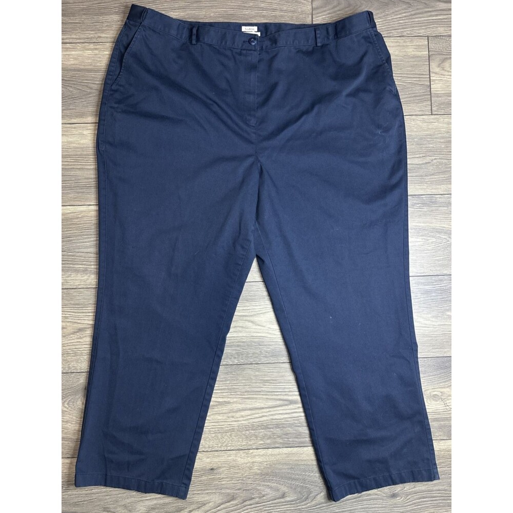 WOMEN LLBEAN COMFORT WAISTBAND, STRAIGHT LEG, DARK NAVY PANTS Size 26W